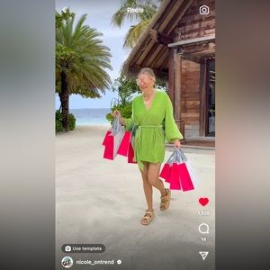 retrofete Gabrielle Robe Dress in Lime Green